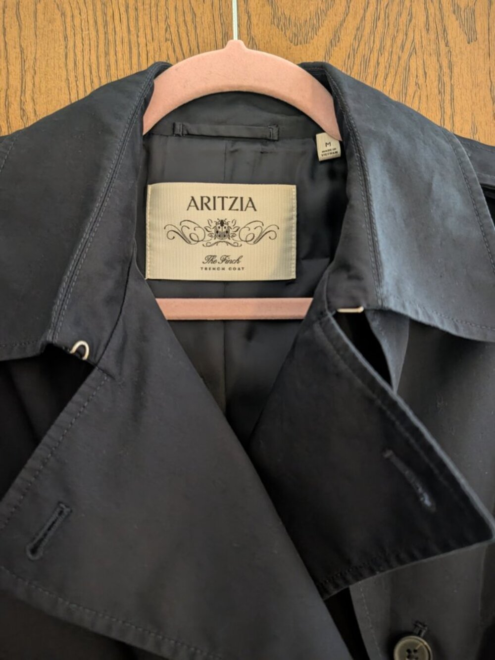 Aritzia The Finch Trench Coat Dreaming Blue Navy Size M - Picture 2 of 3